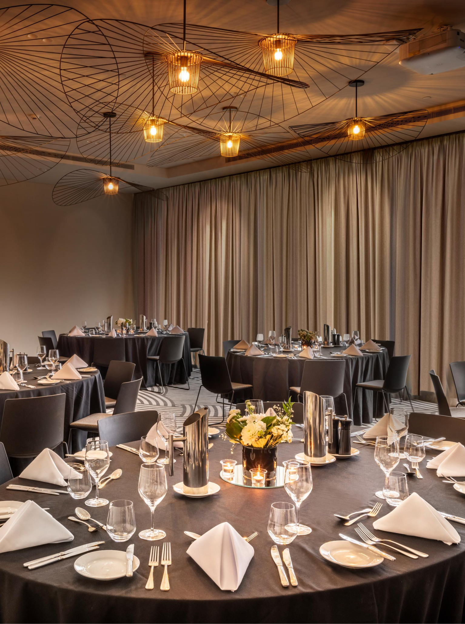 Corporate gala dinner setup at Hilton Karaka