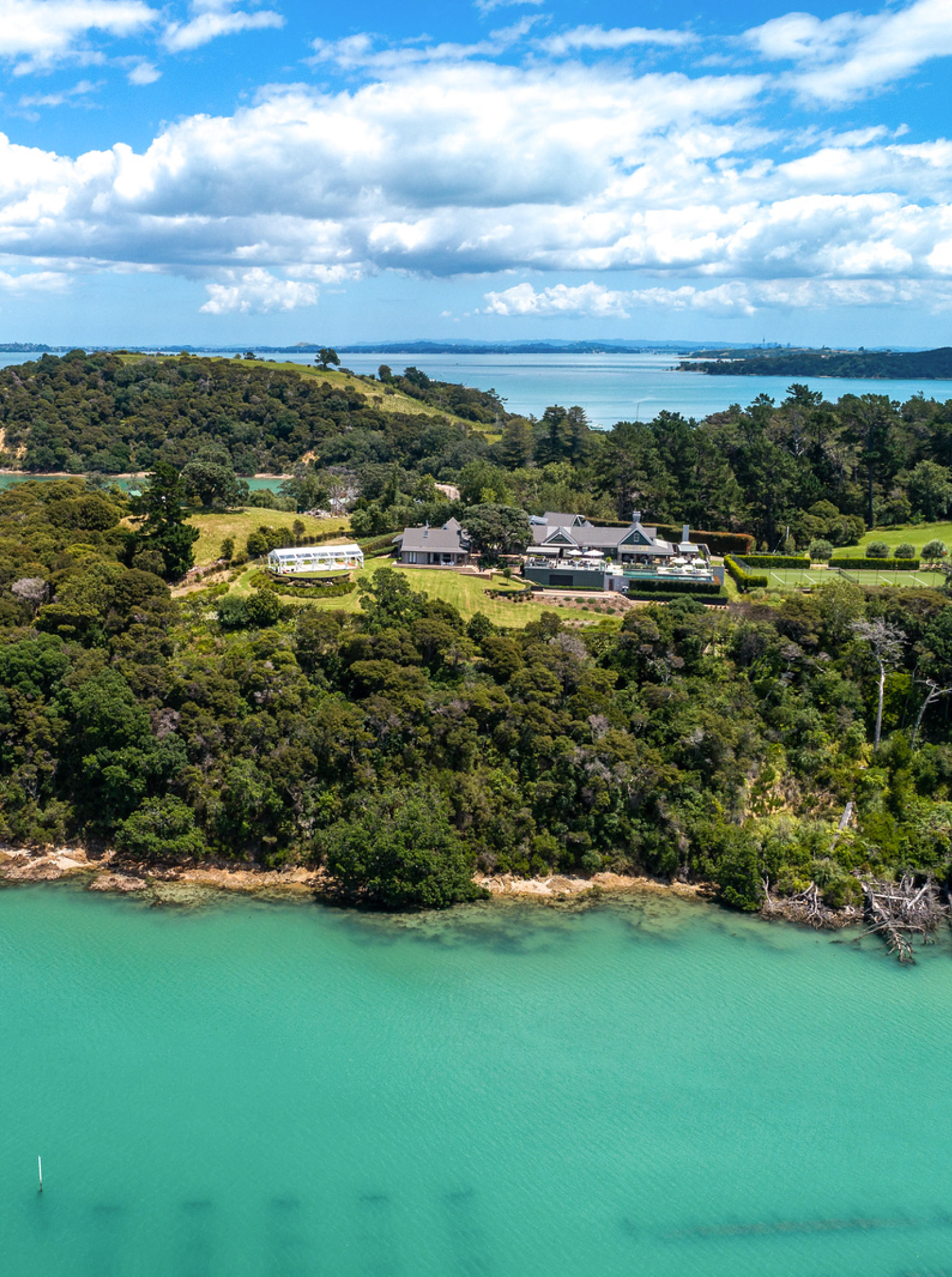 Aerial view of Putiki Estate on Waiheke Island