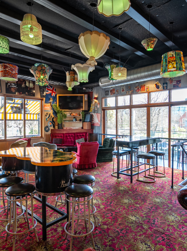 Fat Eddie's in Christchurch offers a vibrant, eclectic New Orleans-inspired jazz lounge with diverse seating for live music.