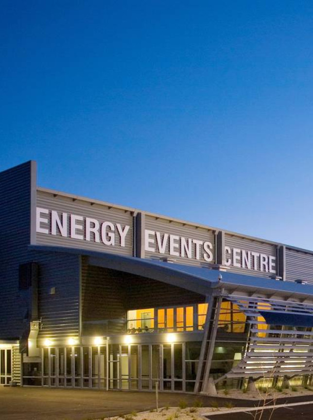 The Energy Events Centre in Rotorua presents a modern, multi-purpose venue with a sleek, contemporary exterior.