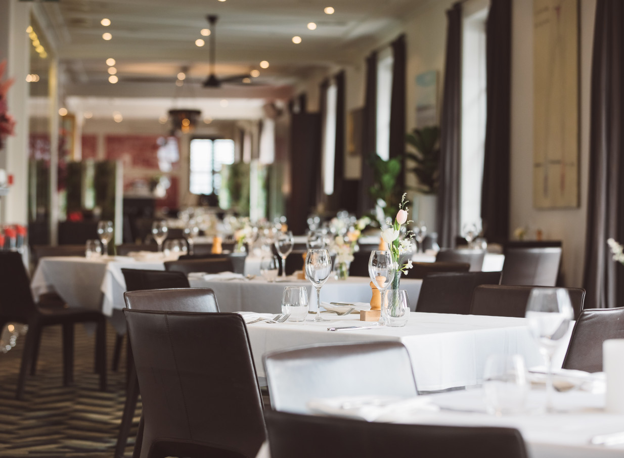 Indoor dining area at Harbourside Ocean Bar Grill