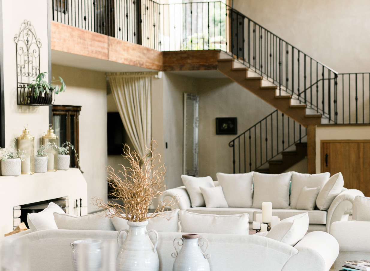 A grand lounge in the French-inspired Villa Vie in Bay of Plenty.