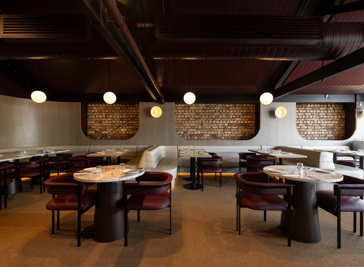 Stylish dining space at Darling on Drake