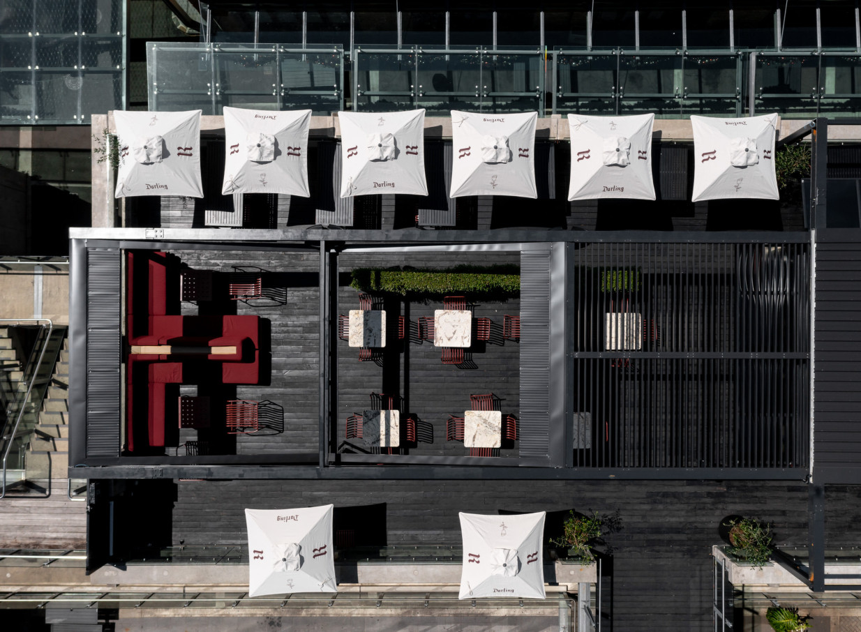 Darling on Drake rooftop from above