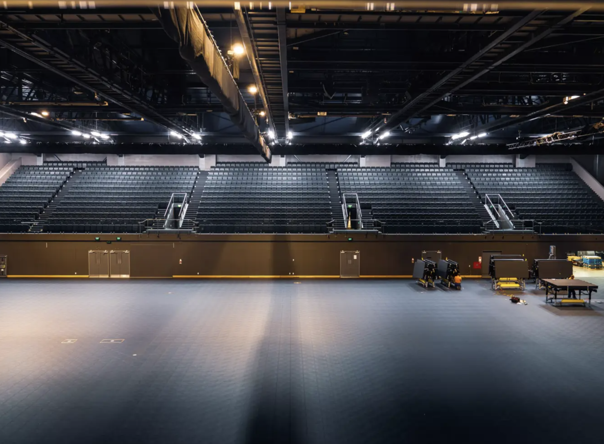Wellington's TSB Arena, a modern, wharf-inspired venue, offers a large multi-purpose hall with tiered seating.